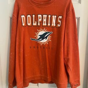 Orange Dolphins Thin Sweatshirt